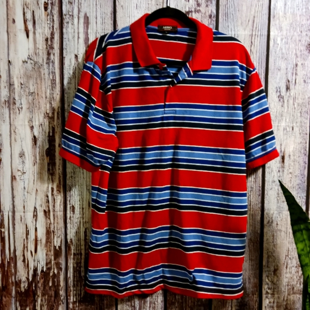 Men's striped polo shirt sz 2xl